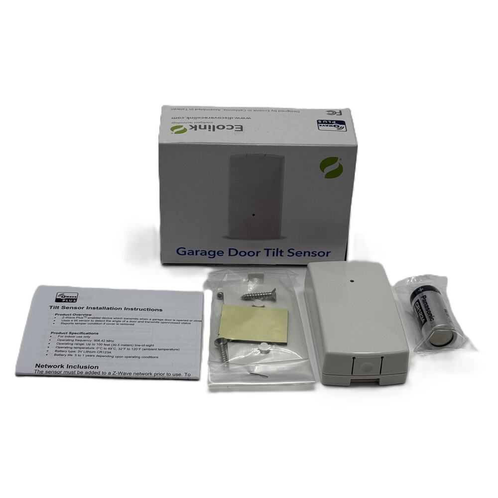 Ecolink Z-Wave Plus Smart Garage Door Tilt Sensor - White